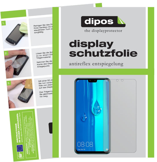 Matte Displayschutzfolie von dipos passend für Huawei Enjoy 9 Plus, präziser Zuschnitt und blasenfrei montiert