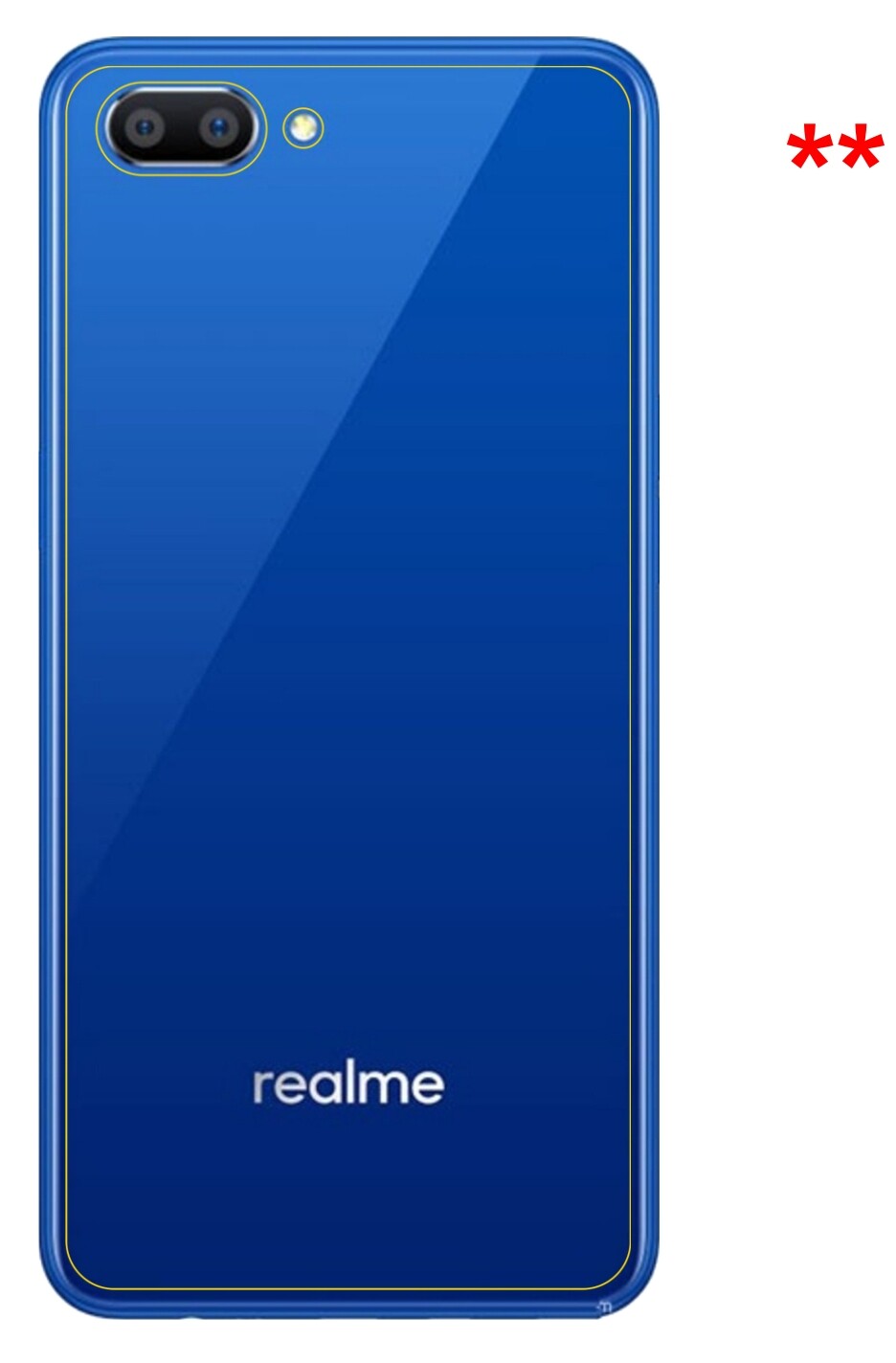 Dünne und klare Folie passend zugeschnitten für Oppo Realme C1 Rückseite