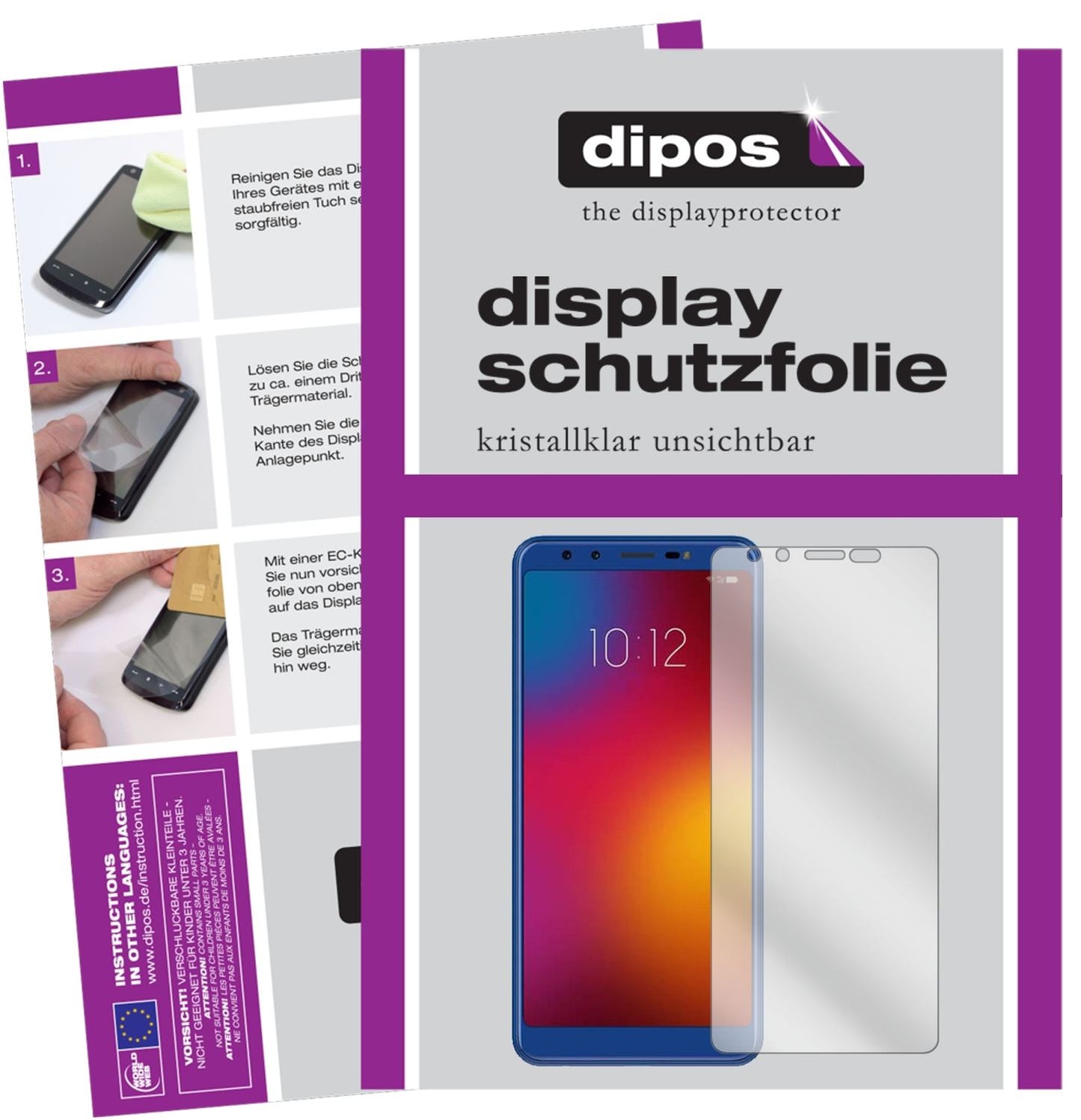 Klare Displayschutzfolie von dipos passend für Lenovo K9, präziser Zuschnitt und blasenfrei montiert