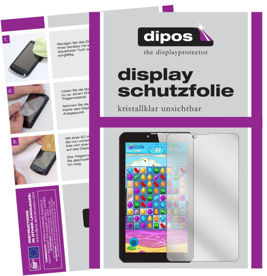 2x Schutzfolie klar für Odys Pyro 7 Zoll Display-Schutzfolie
