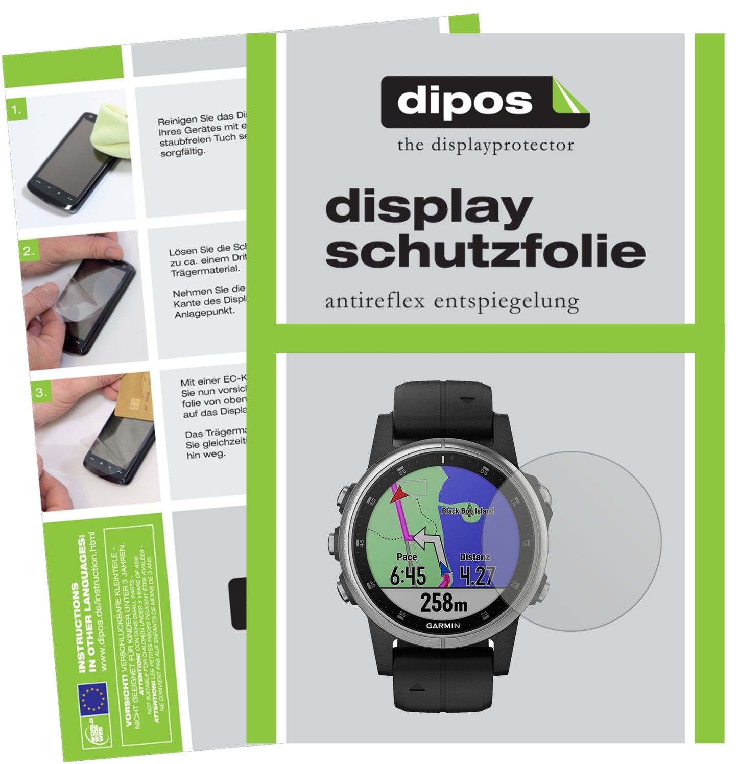 2x Schutzfolie matt für Garmin fenix 5s Plus (42mm) Display-Schutzfolie