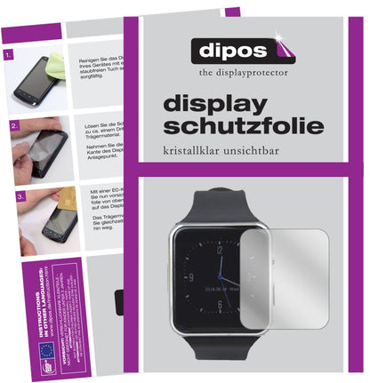 Klare Displayschutzfolie von dipos passend für Tagobee TB01 Smartwatch, präziser Zuschnitt und blasenfrei montiert