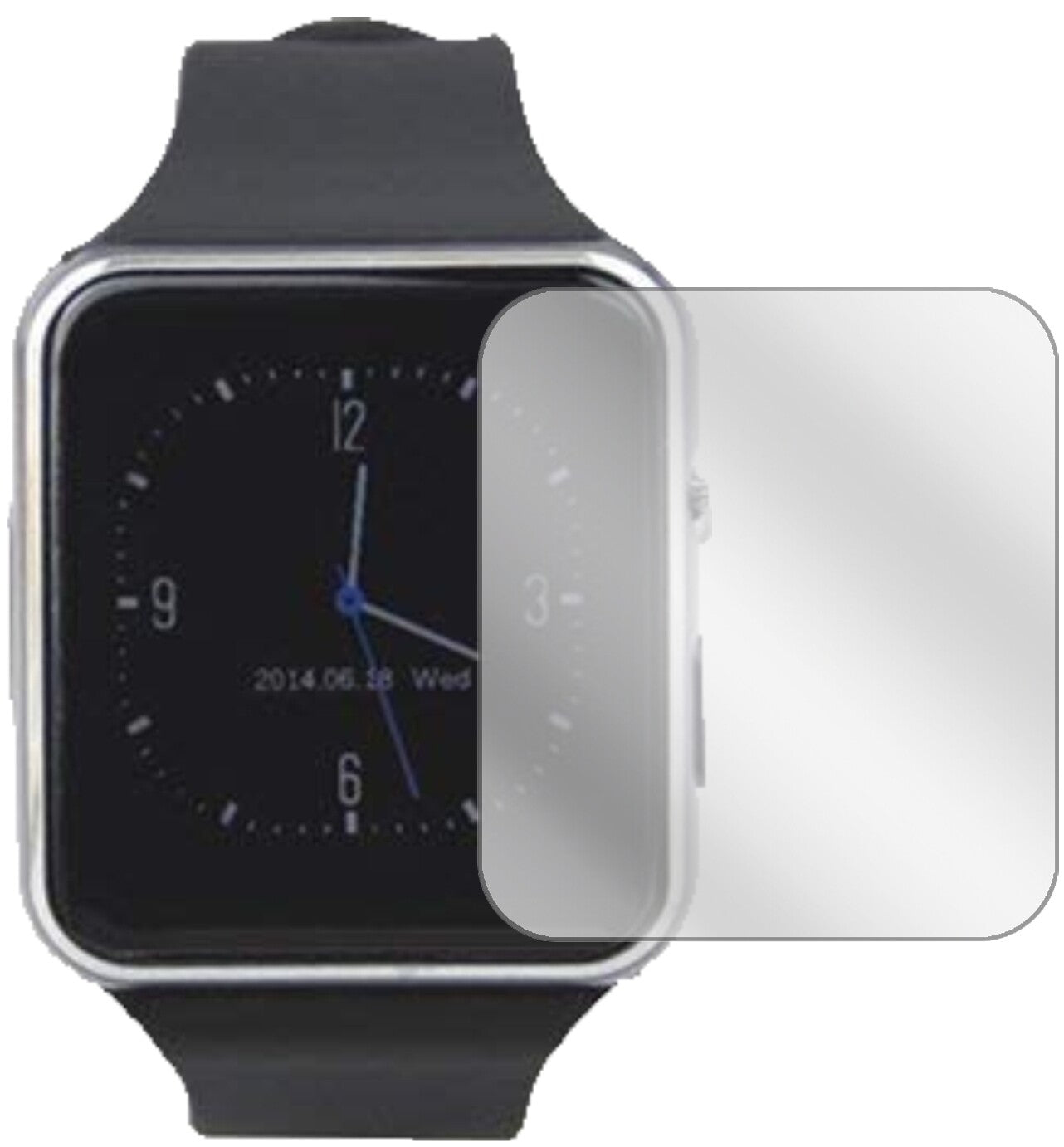 TagobeeTB01 Smartwatch mit aufgebrachter dipos Displayschutzfolie, glasklare Darstellung ohne Einschränkungen