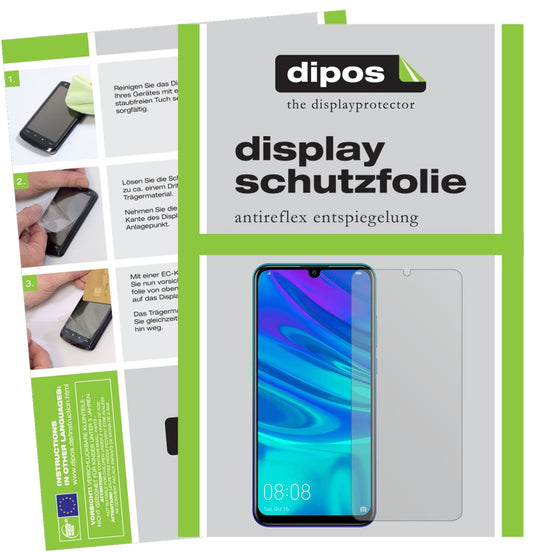 Matte Displayschutzfolie von dipos passend für Huawei P Smart (2019), präziser Zuschnitt und blasenfrei montiert