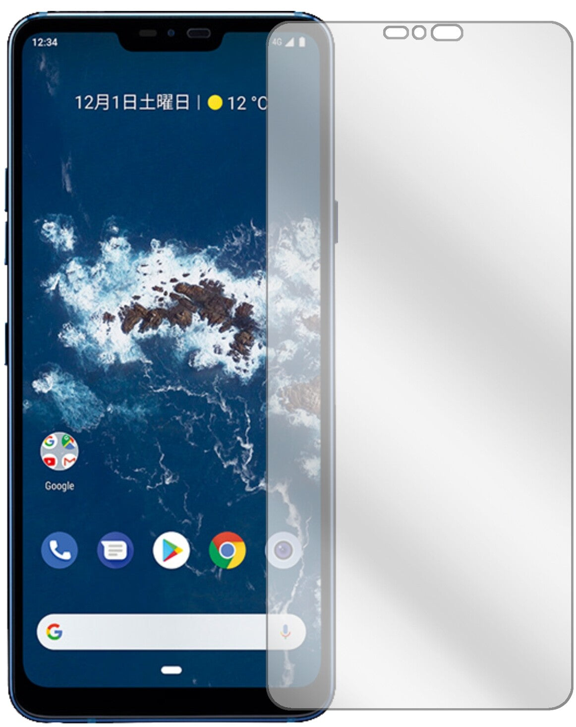 LGX5 Android One mit aufgebrachter dipos Displayschutzfolie, glasklare Darstellung ohne Einschränkungen