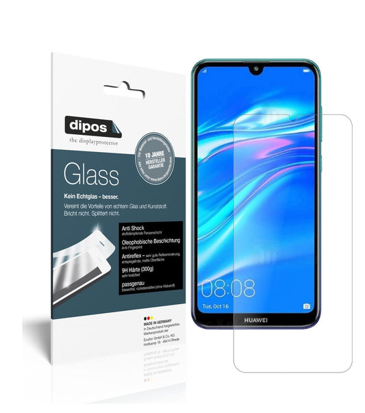 Matte Displayschutzfolie von dipos passend für Huawei Y7 Pro (2019), 9H kratzfest und blasenfrei montiert