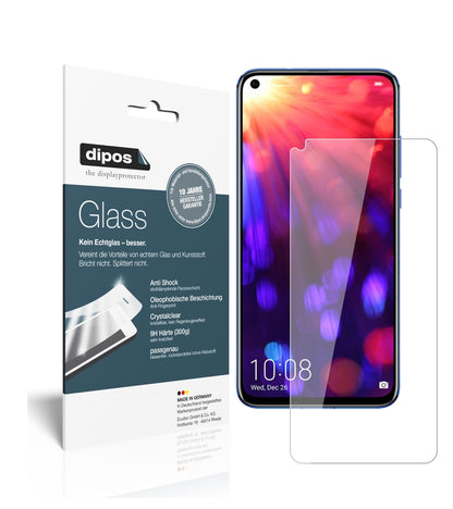 Klare Displayschutzfolie von dipos passend für Honor V20, 9H kratzfest und blasenfrei montiert