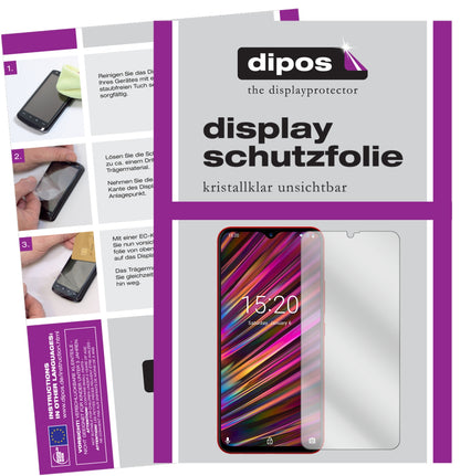 Klare Displayschutzfolie von dipos passend für Umidigi F1, präziser Zuschnitt und blasenfrei montiert