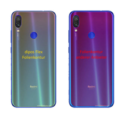 3x 3D Full Cover Schutzfolie für Xiaomi Redmi Note 7 Rückseite