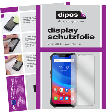 Klare Displayschutzfolie von dipos passend für Ulefone Armor 6E, präziser Zuschnitt und blasenfrei montiert