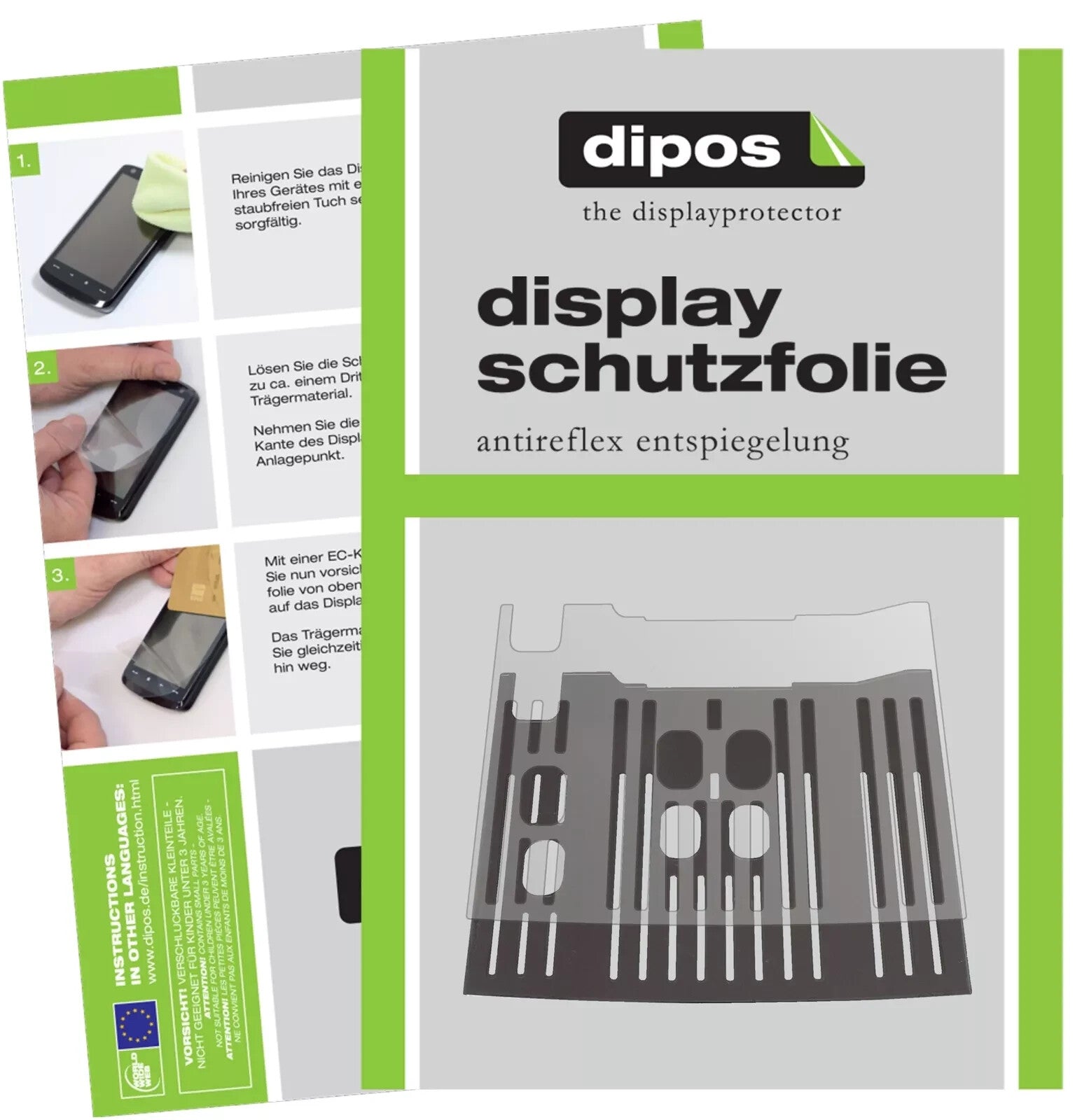 Matte Displayschutzfolie von dipos passend für DeLonghi Dinamica ECAM 350.35.SB Tropfblech, präziser Zuschnitt und blasenfrei montiert