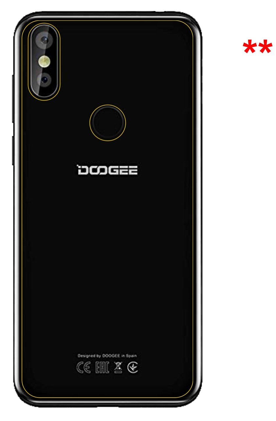 Dünne und klare Folie passend zugeschnitten für Doogee Y8 Rückseite