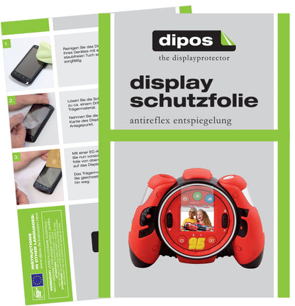 Matte Displayschutzfolie von dipos passend für VTech Cars 3 Kamera, präziser Zuschnitt und blasenfrei montiert