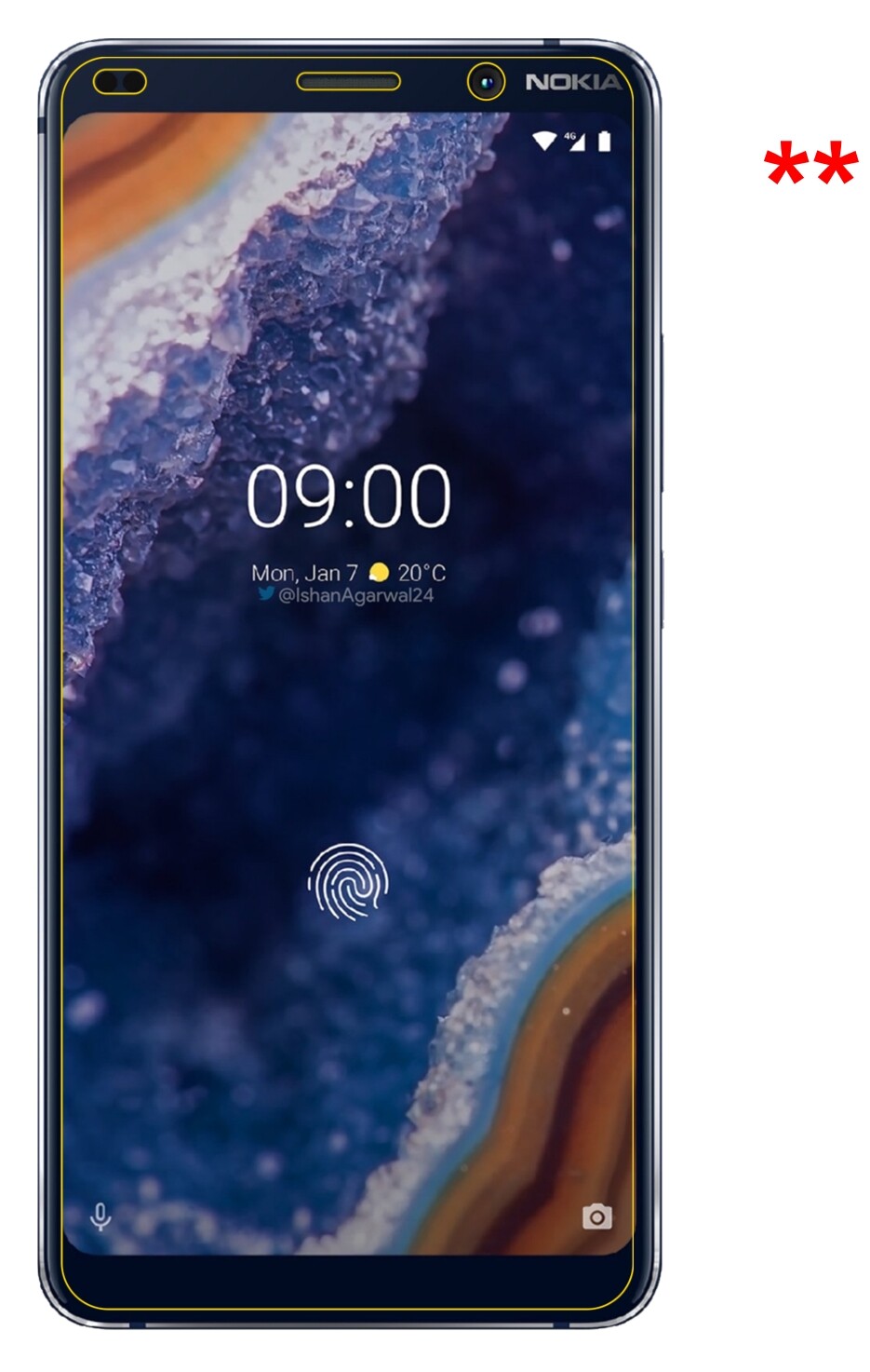 Dünne und klare Folie passend zugeschnitten für Nokia 9 PureView