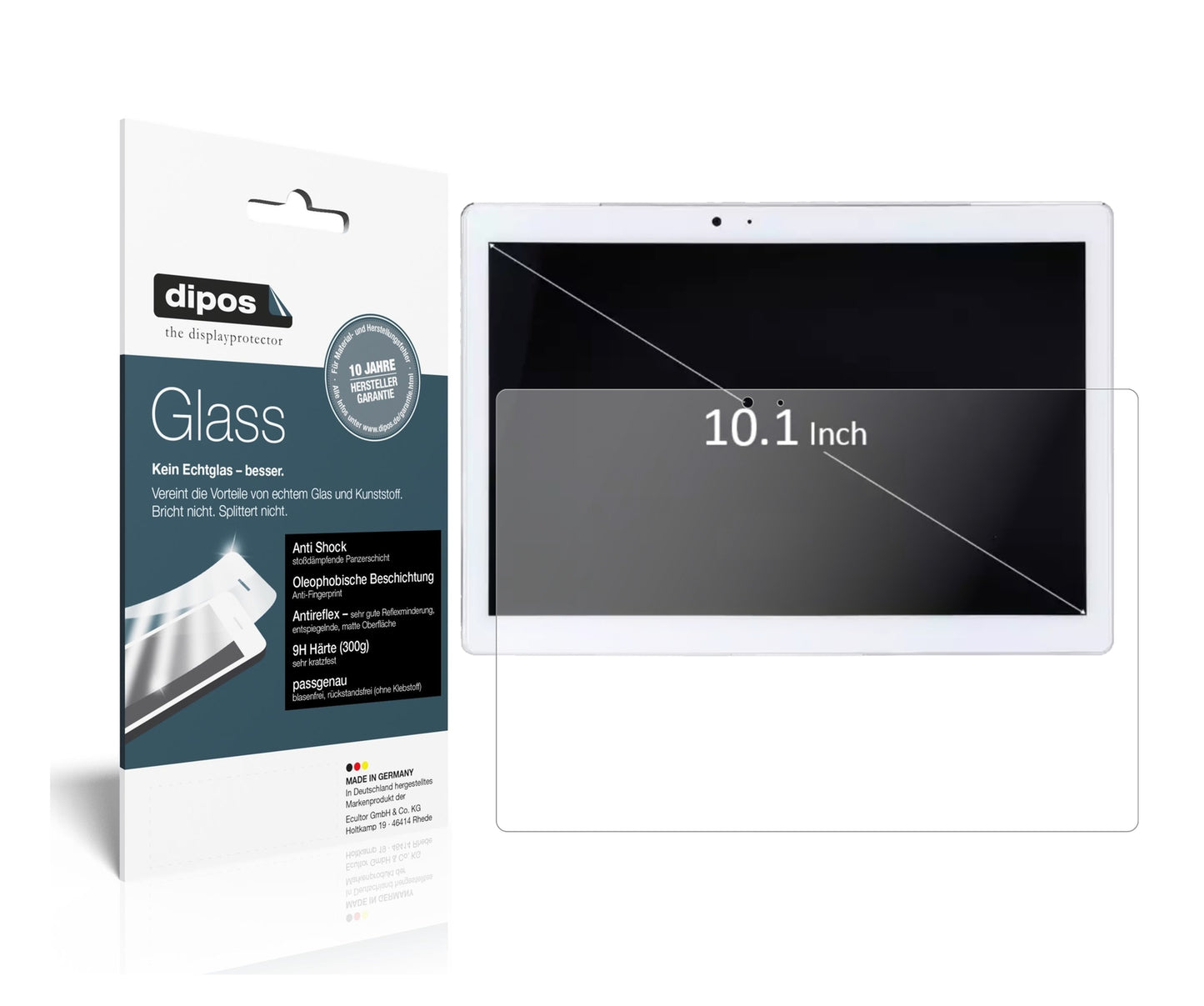 2x 9H Schutzfolie matt für Teclast TPad T10 Panzerfolie