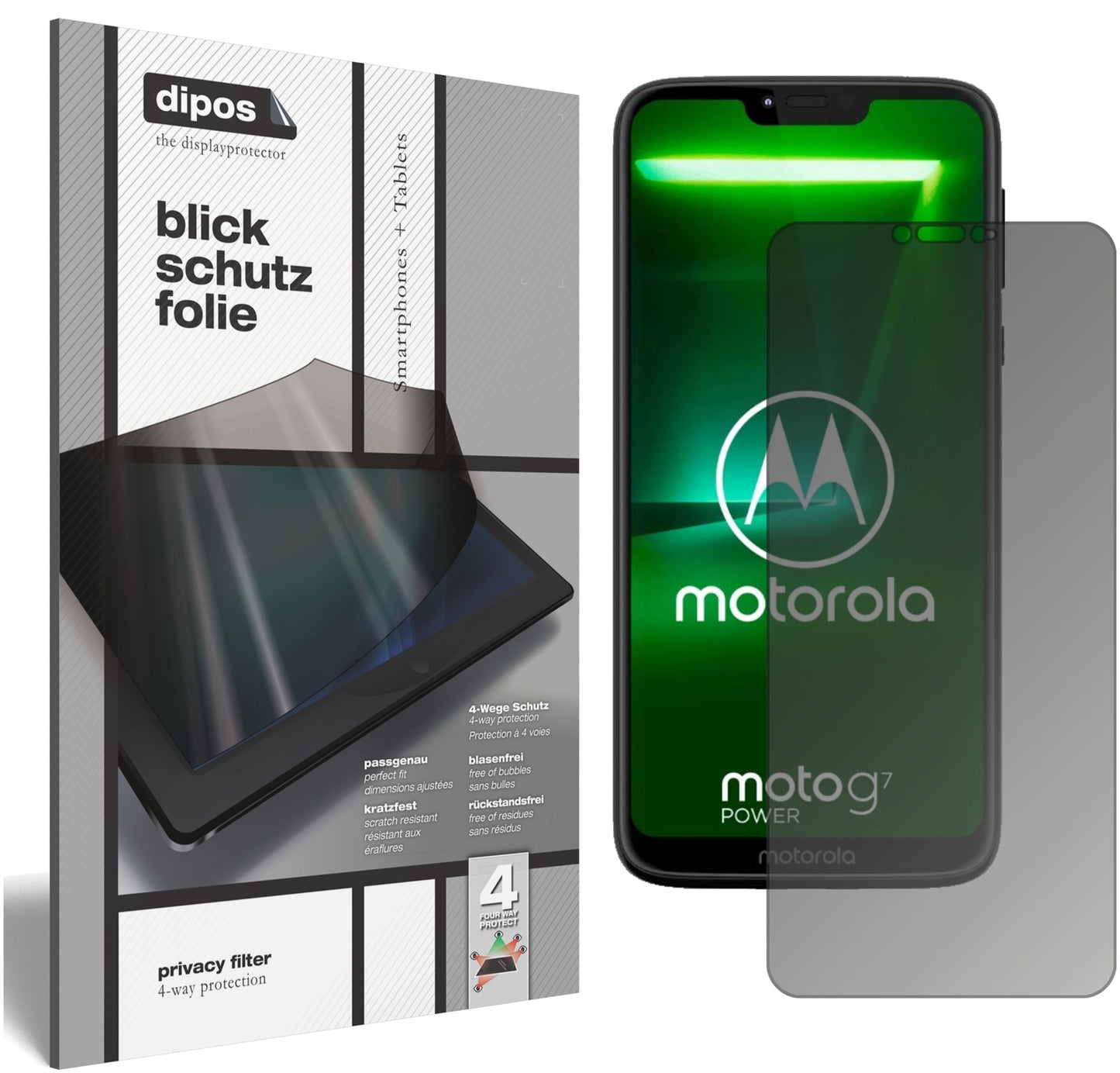 Blickschutzfolie für Motorola Moto G7 Power matt Schutzfolie Privacy