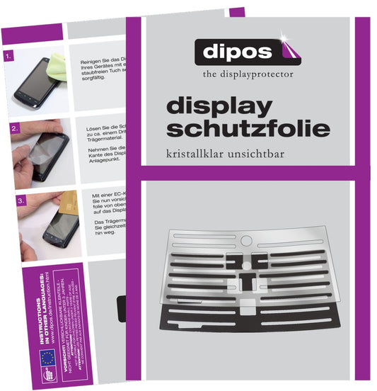 Klare Displayschutzfolie von dipos passend für Philips EP3519/00 Tropfblech, präziser Zuschnitt und blasenfrei montiert