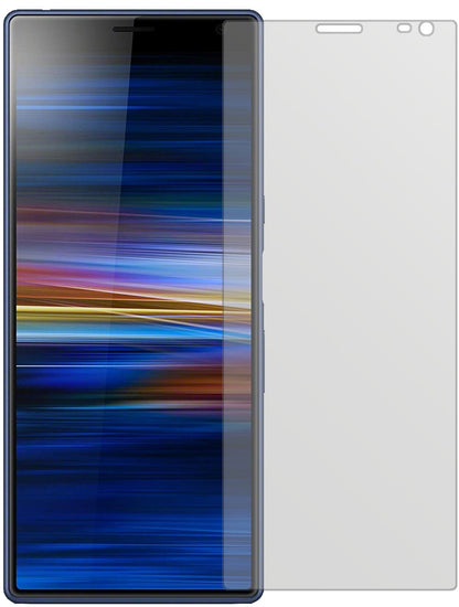 SonyXperia 10 Plus mit aufgebrachter dipos Displayschutzfolie, die lästige Fingerabdrücke minimiert