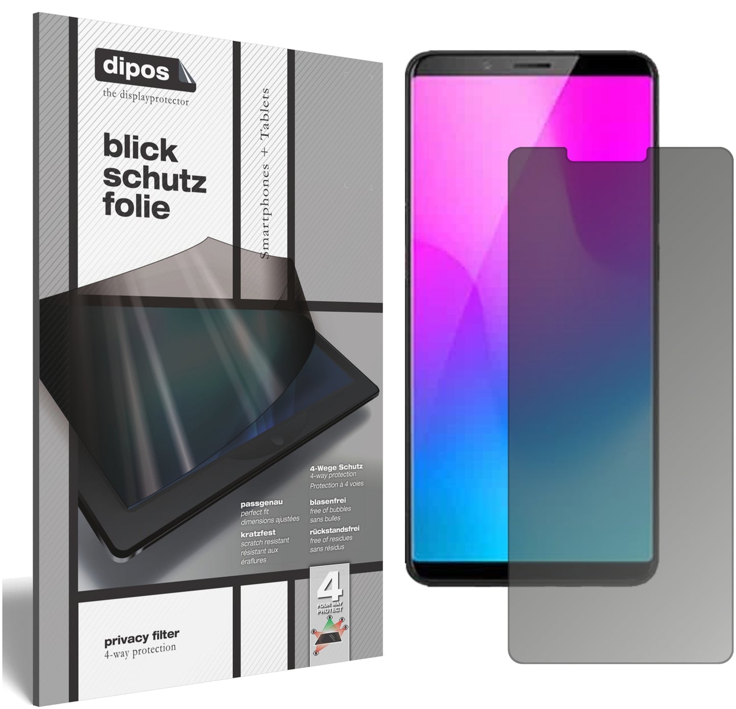 Blickschutzfolie für ZTE Nubia M3 matt Schutzfolie Privacy
