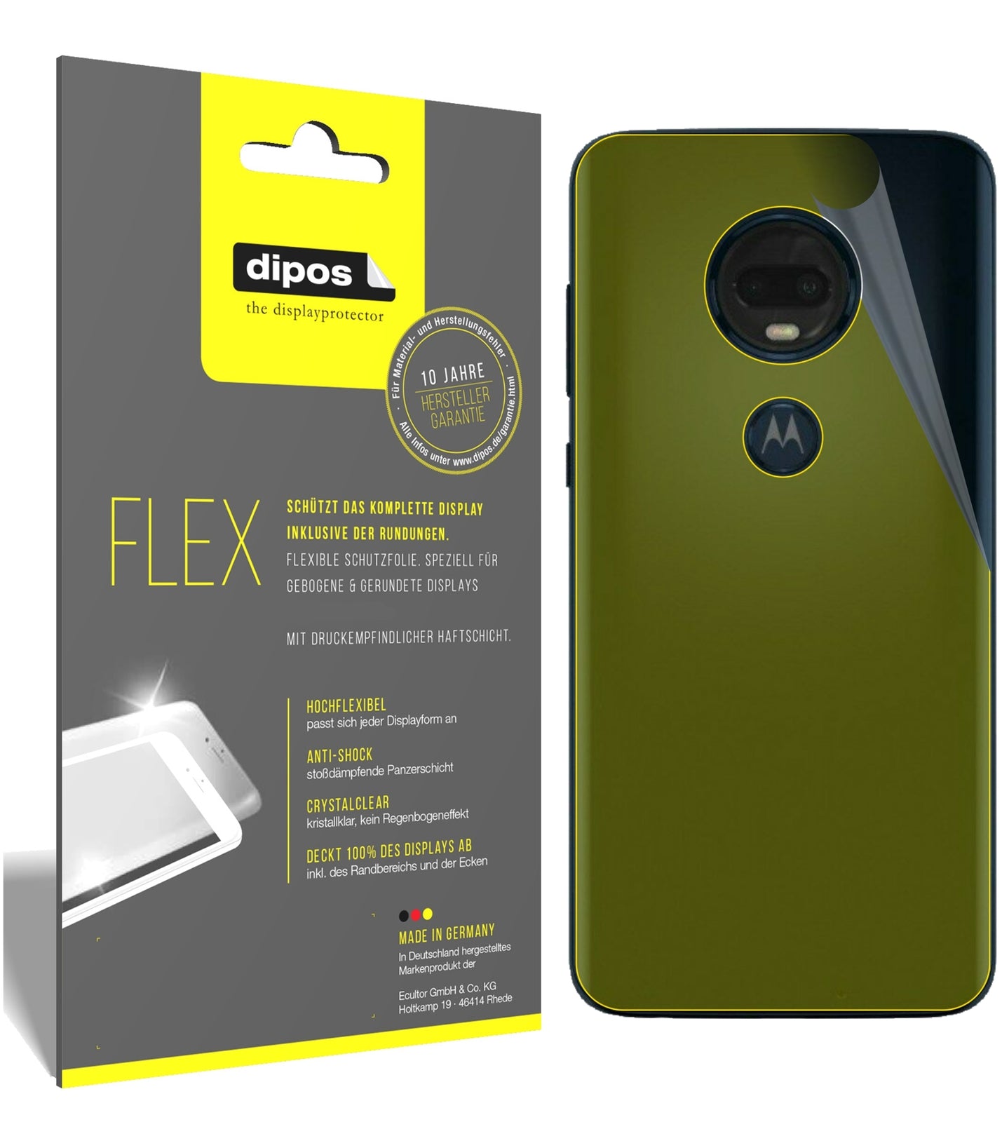 3x 3D Full Cover Schutzfolie für Motorola Moto G7 Plus Rückseite