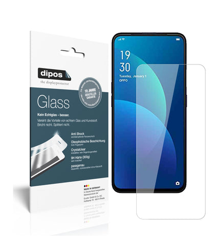 Klare Displayschutzfolie von dipos passend für Oppo F11 Pro, 9H kratzfest und blasenfrei montiert