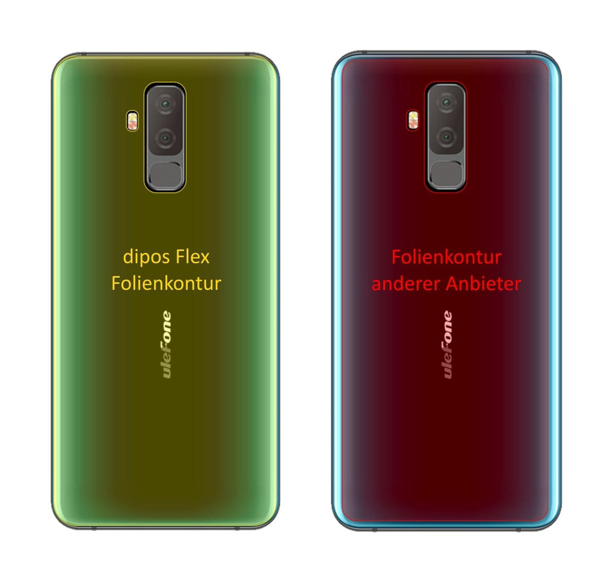 3x 3D Full Cover Schutzfolie für Ulefone T2 Rückseite