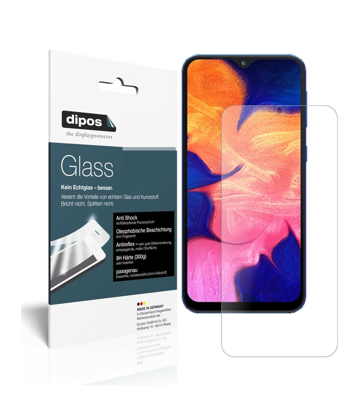 2x 9H Schutzfolie matt für Samsung Galaxy A10 Panzerfolie