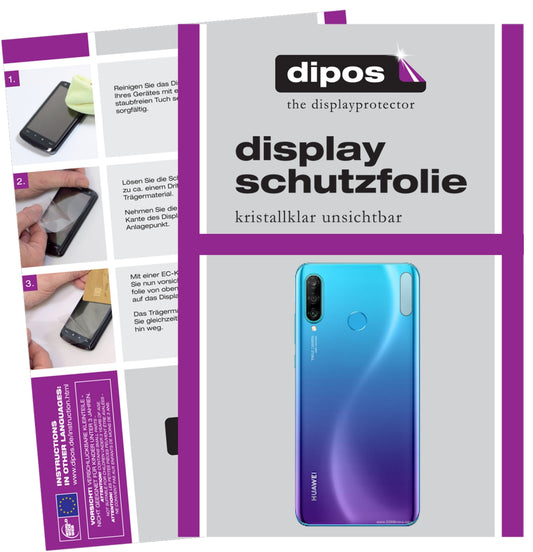 Klare Displayschutzfolie von dipos passend für Huawei P30 Lite Kameralinse, präziser Zuschnitt und blasenfrei montiert