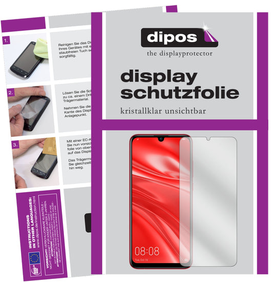 Klare Displayschutzfolie von dipos passend für Huawei Nova Lite 3, präziser Zuschnitt und blasenfrei montiert