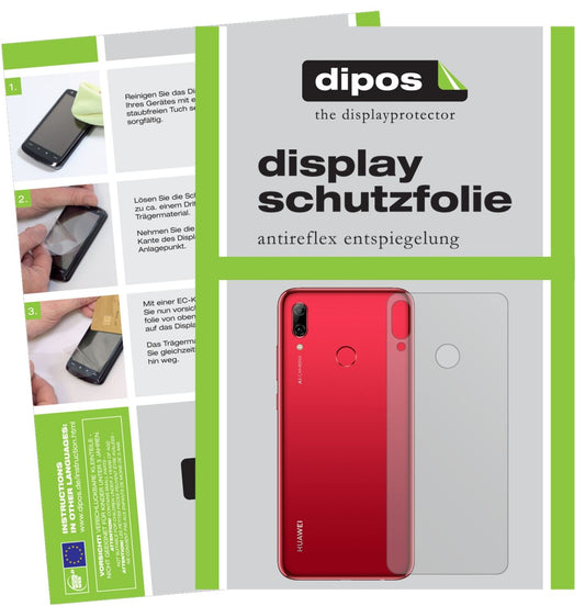 Matte Displayschutzfolie von dipos passend für Huawei Nova Lite 3 Rückseite, präziser Zuschnitt und blasenfrei montiert