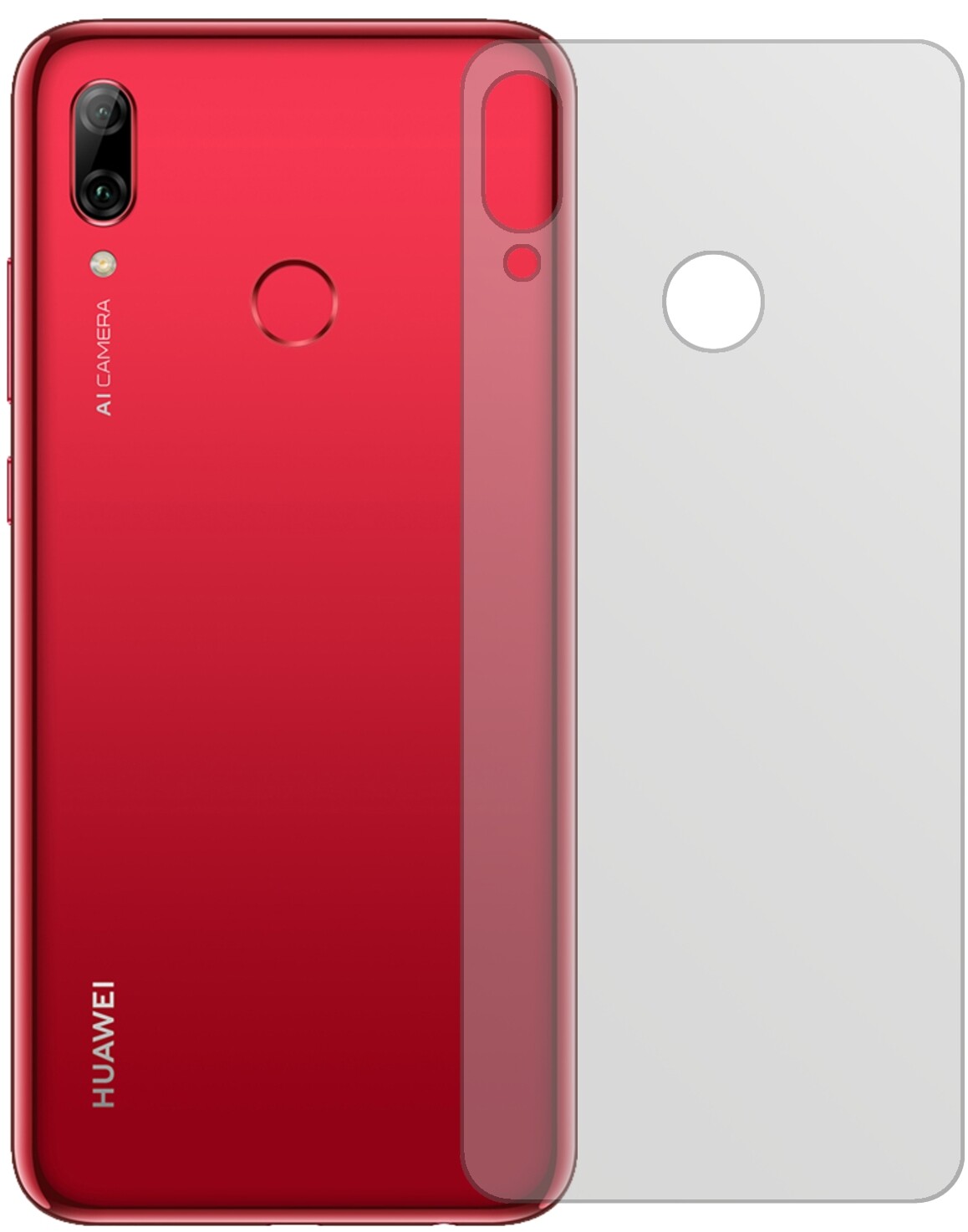 HuaweiNova Lite 3 Rückseite mit aufgebrachter dipos Displayschutzfolie, die lästige Fingerabdrücke minimiert