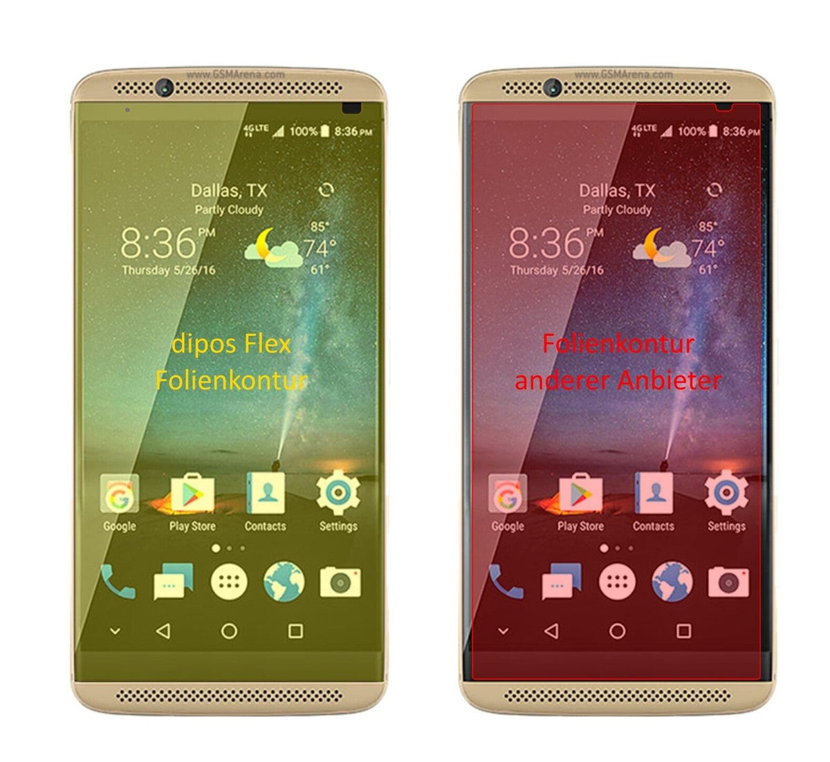 3x 3D Full Cover Schutzfolie für ZTE Axon 7 mini