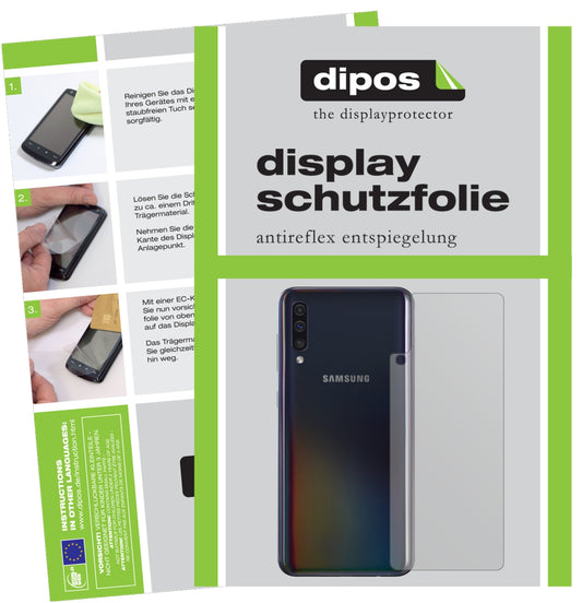 Matte Displayschutzfolie von dipos passend für Samsung Galaxy A40 Rückseite, präziser Zuschnitt und blasenfrei montiert