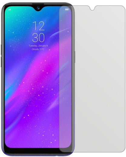 OppoRealme 3 mit aufgebrachter dipos Displayschutzfolie, die lästige Fingerabdrücke minimiert