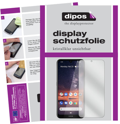 Klare Displayschutzfolie von dipos passend für Nokia 46056, präziser Zuschnitt und blasenfrei montiert