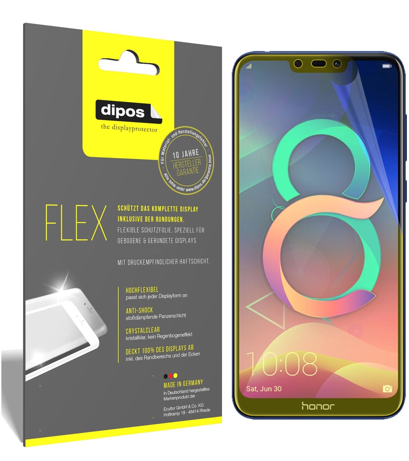 3x 3D Full Cover Schutzfolie für Honor 8C