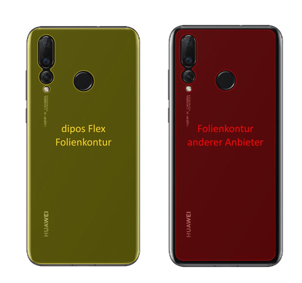 3x 3D Full Cover Schutzfolie für Huawei Nova 4 Rückseite
