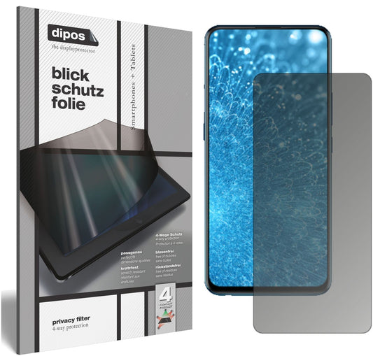 Blickschutzfolie von dipos passend für Vivo V15 Pro, präziser Zuschnitt und blasenfrei montiert