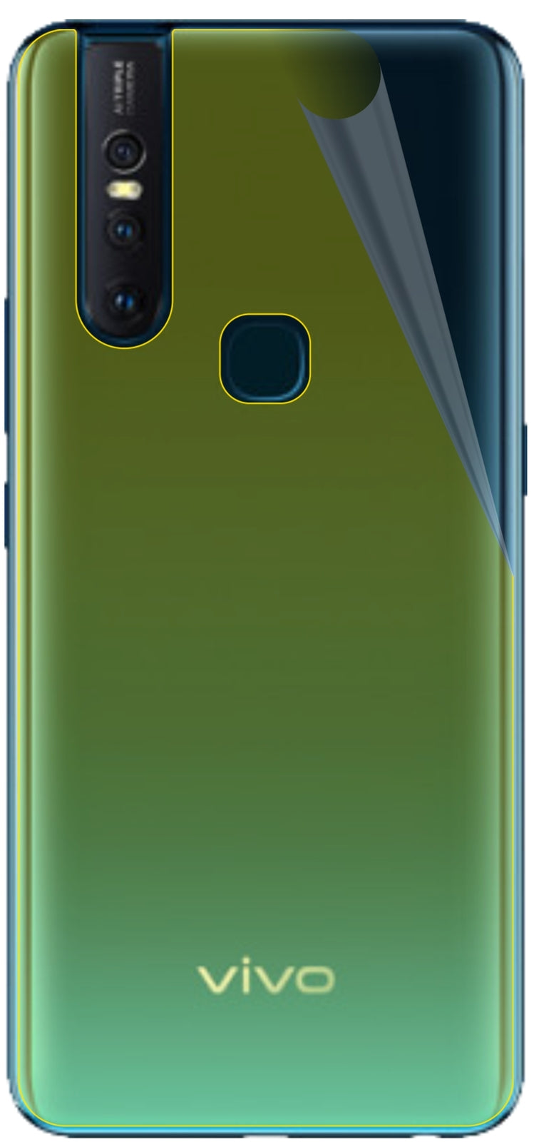 3x 3D Full Cover Schutzfolie für Vivo S1 Rückseite