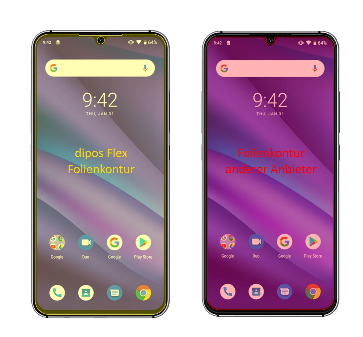 3x 3D Full Cover Schutzfolie für Umidigi A5 Pro