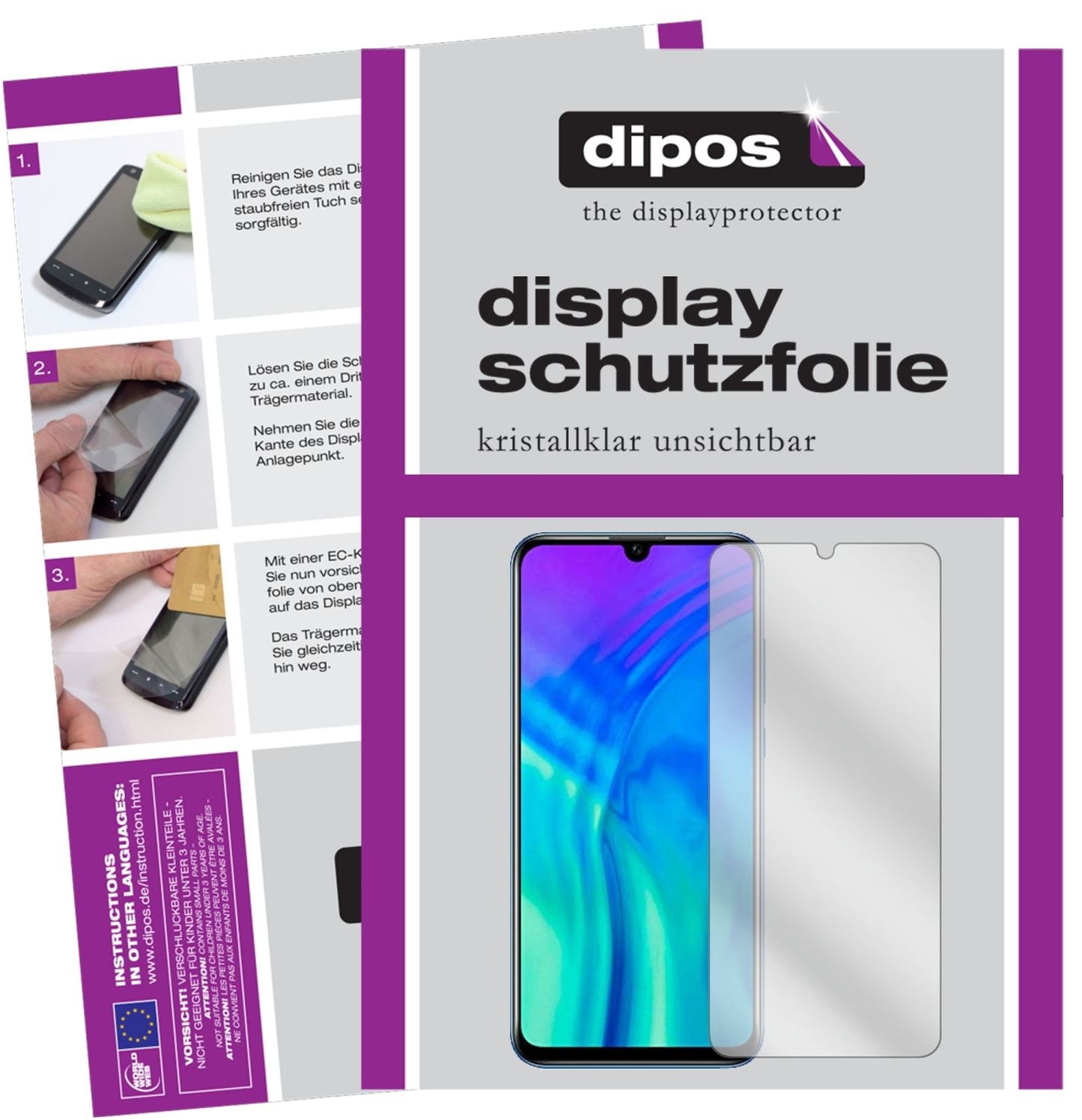 2x Schutzfolie klar für Honor 20 lite Display-Schutzfolie