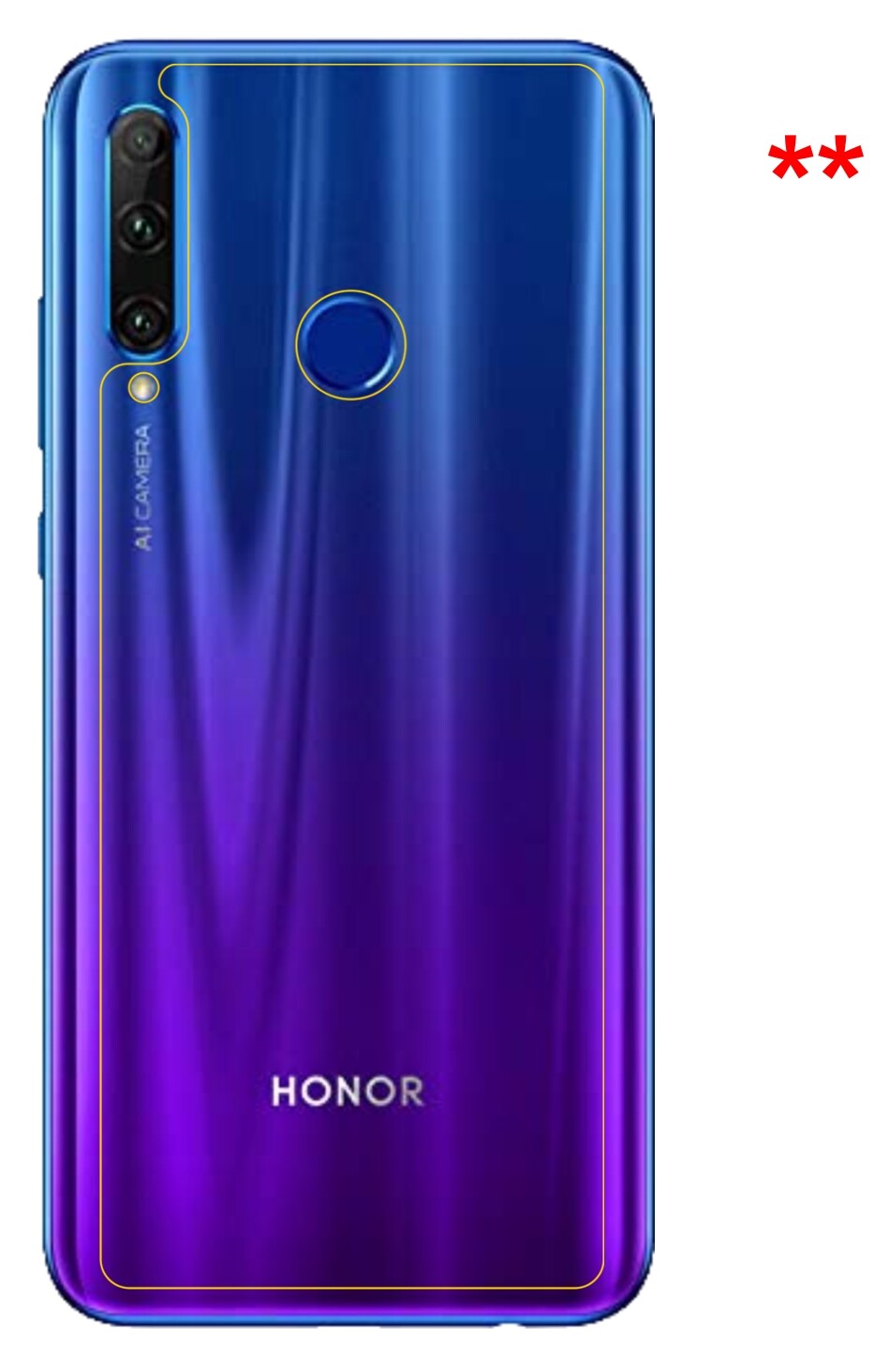 dipos Displayschutz für Honor 20 lite Rückseite, mattierte Oberfläche, robuste Festigkeit und perfekte Passform
