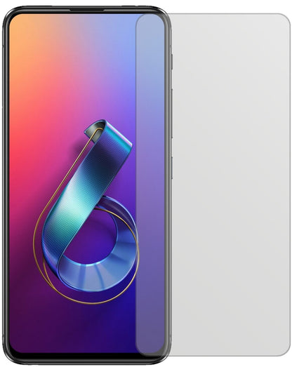 AsusZenfone 6 (ZS630KL) mit aufgebrachter dipos Displayschutzfolie, die lästige Fingerabdrücke minimiert