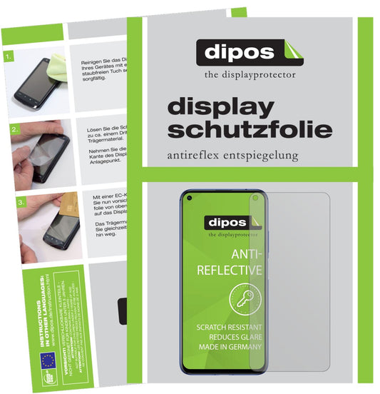 Matte Displayschutzfolie von dipos passend für Honor 20, präziser Zuschnitt und blasenfrei montiert