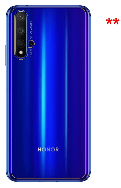 dipos Displayschutz für Honor 20 Pro Rückseite, transparente Oberfläche, perfekte Passform auch für die Rundungen