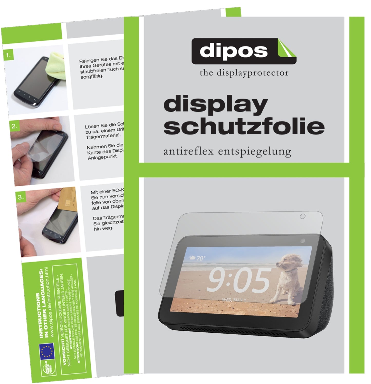 2x Schutzfolie matt für Amazon Echo Show 5 Display-Schutzfolie