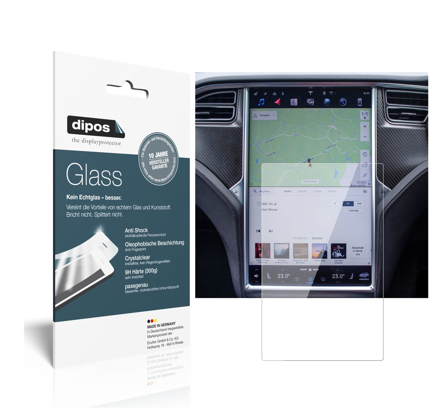 2x 9H Schutzfolie für Tesla Modell X Panzerfolie