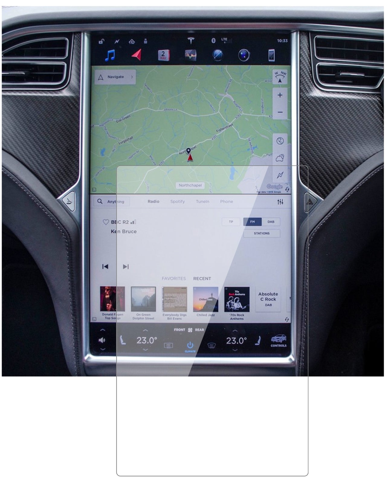 2x 9H Schutzfolie für Tesla Modell X Panzerfolie
