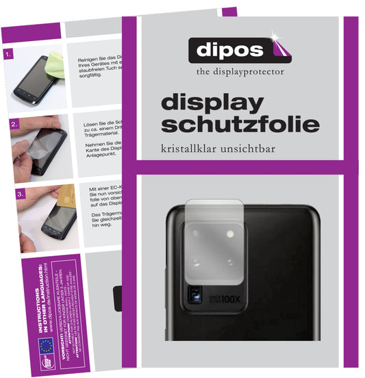 2x Schutzfolie klar für Samsung Galaxy S20 Ultra 5G Kameralinse Display-Schutzfolie