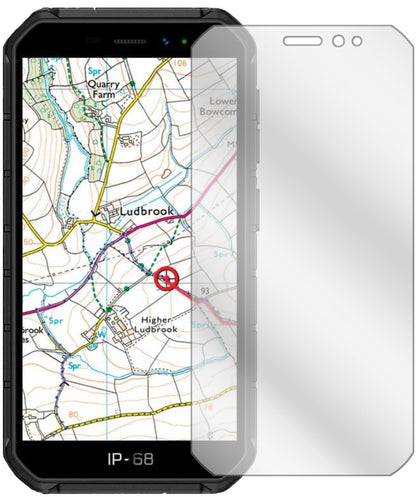 UlefoneArmor X7 Pro mit aufgebrachter dipos Displayschutzfolie, glasklare Darstellung ohne Einschränkungen
